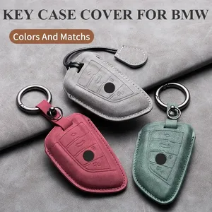 Funda para llave de coche para <span class=keywords><strong>BMW</strong></span> 1 2 3 4 5 6 <span class=keywords><strong>7</strong></span> Series X1 X3 X4 X5 X6 F36 F25 F26 F30 F34 F10 F07 F20 Z10 G30 F15 F16 llavero de cuero - Product Image 5