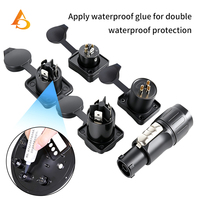 AICPOSE Conector Metálico de 3 Pines a Prueba de Agua IP65 para Transmisión de Señal de Audio DMX para Equipos de Iluminación de Escenario