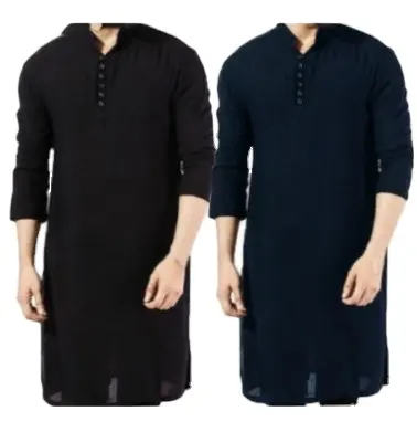 Chemise longue et simple pour hommes Robe musulmane de haute qualité Thobes Jubbah Vente en gros d'usine Logo personnalisé Style arabe Mode Chine pour hommes