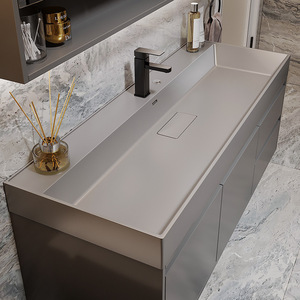 Mueble de Baño Moderno y Minimalista <span class=keywords><strong>con</strong></span> Lavabo, Espejo y Gabinete - Product Image 3