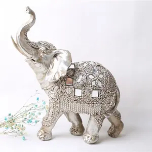 卸売卓上樹脂スライバー幸せな象の像の装飾家の装飾