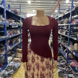 Disponibile C260117 Abito Lungo con <span class=keywords><strong>Maniche</strong></span> <span class=keywords><strong>Lunghe</strong></span> e Bordo Arricciato, Elegante <span class=keywords><strong>Vestito</strong></span> Elasticizzato con Stampa Floreale, Scollo Quadrato e Cintura, Abito Formale 2026 - Product Image 2