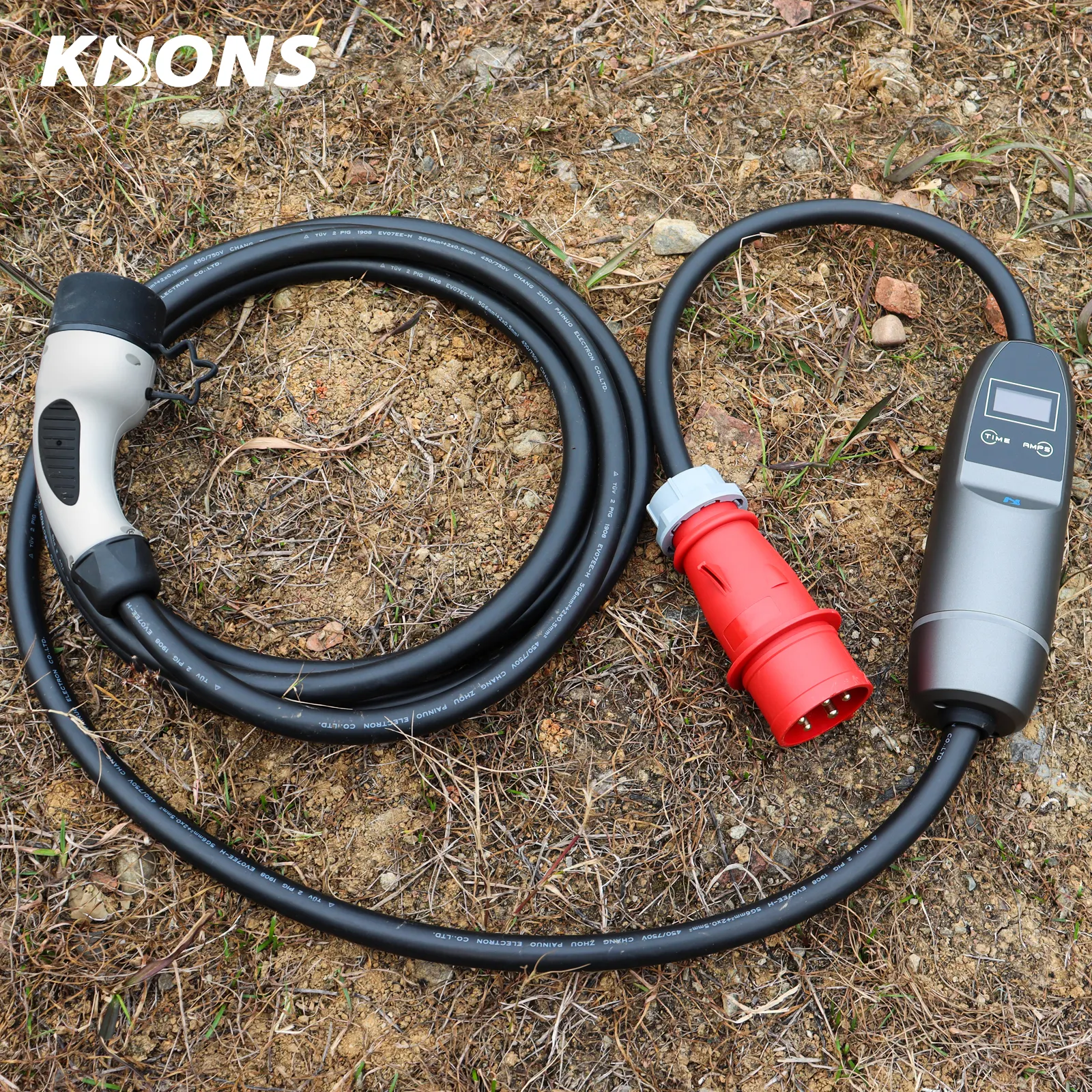 Khons ac ev charger 3-22kw 32A 16a level 2 electric vehicle charger portable mobile ev charger
