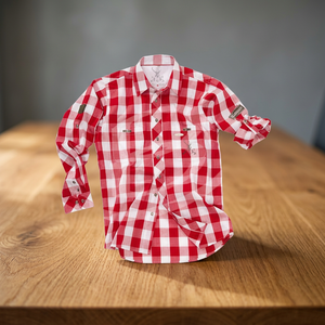 Nouveau Mens Casual Plaid Comfort Cotton à manches longues Fit Cotton Check Shirt Fashion (Trachten German Traditional Shirt Long Sleeve) - Product Image 3