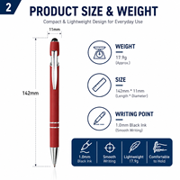 Stylos à bille métalliques durables de luxe avec logo personnalisé UMI, 2 en 1, bille à pointe souple, impression UV, stylos pour événements de course et de marche
