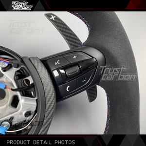 Volante Personalizado de Fibra de Carbono Mate con Empuñadura de Gamuza para BMW X3 X5 F10 F30 F87 F82 F80 F11 F15 <span class=keywords><strong>M2</strong></span> M3 M4 M5 <span class=keywords><strong>240i</strong></span> 440i 540i - Product Image 4