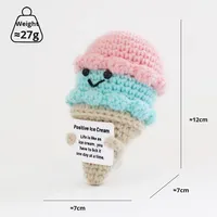 Nouvelle conception, poupée en peluche au crochet faite à la main, jouet tricoté en forme de beignets de barbe à papa, matériau de rembourrage personnalisé en fil, Chine Zhejiang