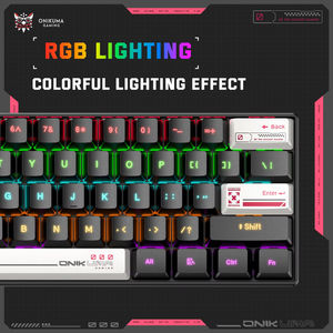 ONIKUMA G55 คีย์บอร์ดเกมมิ่งแบบมีสาย RGB 61 ปุ่ม ดีไซน์บาง ประหยัด คุณภาพดี สวิตช์สีน้ำตาล คีย์บอร์ดเรืองแสงสีรุ้ง - Product Image 5