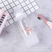 Mignon 400ml /13.5oz résistant à la chaleur adulte bébé biberon étudiant sucette paille gravité boule verre lait jus bouteille
