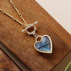 Labradorite Heart <b>Necklace</b> Gold or Silver <b>Toggle</b> Healing Crystal Jewelry Boho Pendant Gift for Her Stone Pendant - Product Image 6