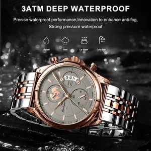 Reloj de pulsera para hombre POEDAGAR 989 9898, de lujo, informal, para negocios, cronógrafo, resistente al agua, con fecha, de acero inoxidable, de cuarzo. - Product Image 4