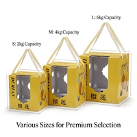Boîte cadeau portable personnalisée pour durian, boîte d'emballage pour fruits en carton ondulé, exclusivement pour les magasins de fruits