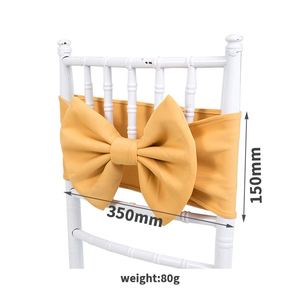 2026 New Customized Blush <b>Pink</b> Chair Sashes Polyester Bow Flower Chair Sashes for Banquet - Product Image 2