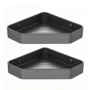 Aluminum Alloy Triangle Basket Wall Mounted Corner Storage Rack 2 Tier Durable Bathroom Shelf - Product Image 3