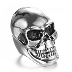 Plated <b>Rings</b> Plated Skull Head <b>Ring</b> Black <b>Gold</b> Stainless Steel for Men OEM ODM Service Tiger Eye <b>Cocktail</b> <b>Ring</b> XR Jewelry 100pcs - Product Image 3