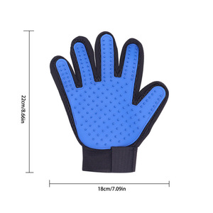 Gants de toilettage pour animaux Soradd, bleu marine, TPR, cinq doigts, pour enlever les poils de chat, gants de massage pour chats et chiens - Product Image 5