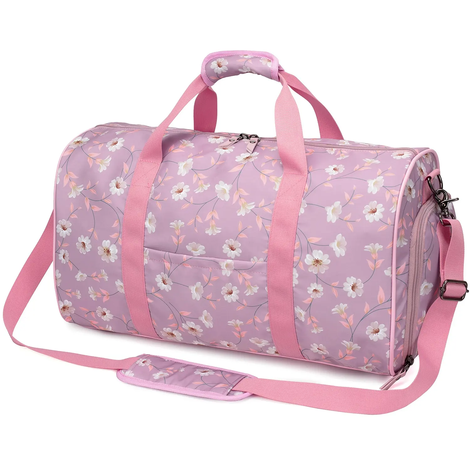 Custom duffle travel bag luggage over night pink duffel bag with shoe compartment gym weekend travel creative personalized bags