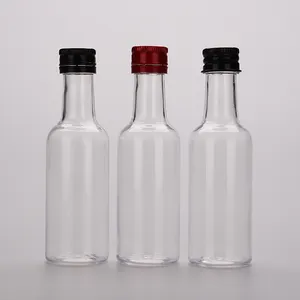 30Ml 50Ml 100Ml Mini Plastic Whisky Rum Dranken Wijnfles Met Metalen Fraudebestendige Dop Plastic Pet Fles Met Ropp Schroefdeksel