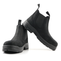 Bottes de travail de sécurité Bottes de sécurité en cuir Hommes Travail industriel Crazy Horse Type Bottes de sécurité avec daim Chaussures de sécurité Hommes pour le travail