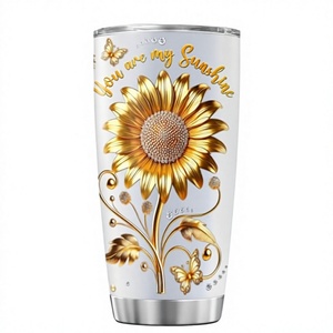 Tazza Regalo per Nipote JENOIS, 'Nonna, Sei il Mio Raggio di Sole', Tumbler Isolato in Acciaio Inox 20oz con Citazione Ispirazionale Girasole - Product Image 5