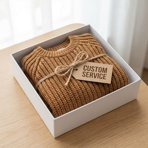 Pulls pour bébés en laine et coton tricotés GOTS, extra épais, tricotage 7 jauges, vêtements pour enfants, caramel, gris, crème, personnalisables - Product Image 6