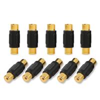 Adaptateur vidéo Nouvelle tête dorée RCA AV femelle à femelle F/F Joiner Coupler Plug Audio Adapter Connector