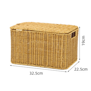 Nhựa mây lưu trữ đồ chơi hộp dệt handmade <span class=keywords><strong>wicker</strong></span> giỏ Organiser PP mây giặt giỏ giặt cản trở cho phòng tắm - Product Image 5