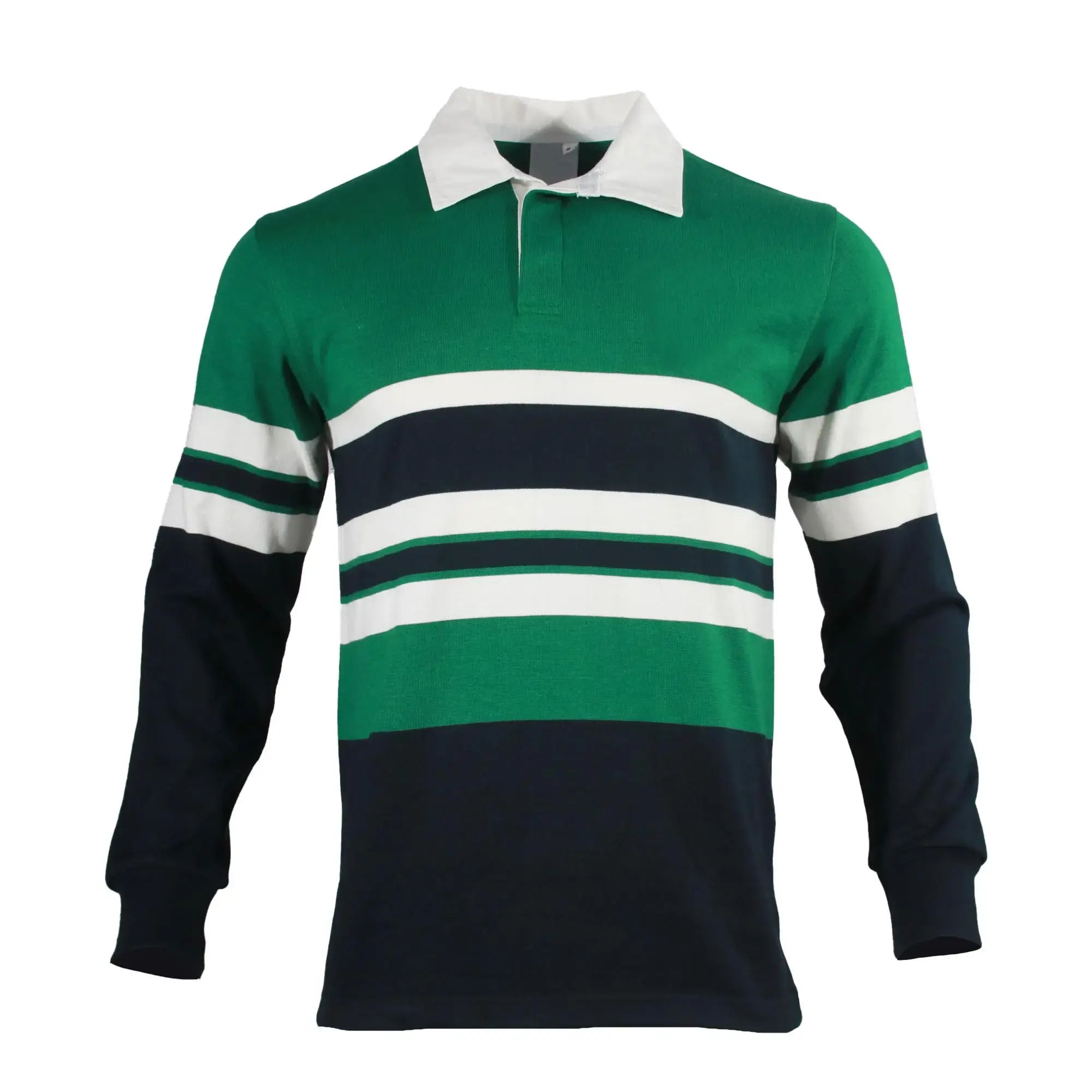 Hoge Kwaliteit Mannen Katoen Gestreept Rugby Poloshirt Groothandel Poloshirts