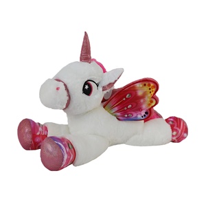 Kualitas Tinggi Pabrik BSCI Boneka Mainan Unicorn Berbaring Kustom Unicorn Klasik Boneka