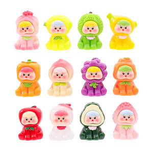 Nuevo diseño Color sólido pierna expresión fruta bebé lindo dibujos animados resina artesanías Diy coche decoración <span class=keywords><strong>de</strong></span> escritorio juguetes bolsas ciegas - Product Image 6