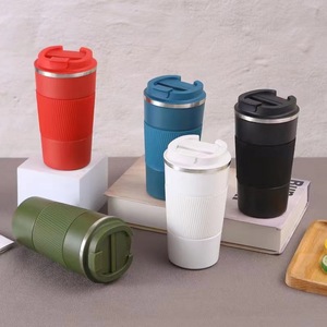 Tasses à café isothermes en acier inoxydable avec housses en cuir et tasses de bureau pour cadeaux d'affaires – Vente en gros - Product Image 2