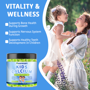 Complément alimentaire quotidien à base de calcium, <span class=keywords><strong>magnésium</strong></span>, zinc et vitamine D3 pour enfants, en gommes, marque privée, halal, végétalien, gommes au calcium pour enfants - Product Image 2