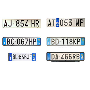 Matrículas de Italia en relieve personalizado en blanco sublimación coche aluminio matrículas - Product Image 3