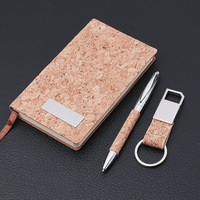 Coffret Cadeau d'Affaires Exécutif Personnalisé en Soie Imprimée à la Main, Écologique, avec Carnet à Couverture en Liège et Stylo – Vente en Gros