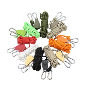 Régulateur de corde à cliquet durable de 4 mm et 6 mm, poulie métallique hautement réfléchissante avec crochets mousquetons pour éclairage LED, auvent extérieur, tente - Product Image 2