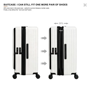 <span class=keywords><strong>Valise</strong></span> rigide à 4 roues pour ordinateur portable, avec serrure TSA, design extensible, poignée souple, durable, écologique, élégante et classique - Product Image 2
