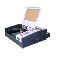 Mesin Pengukir/Pemotong Laser CO2 Lisbet 50W/60W 400x400mm Kontrol Ruida Berpendingin Udara untuk Akrilik MDF Karet Plastik Batu Kertas