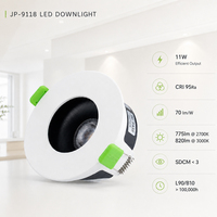 Downlight LED à CRI élevé 95, spot encastré 11W à faible éblouissement, éclairage architectural dimmable pour projets