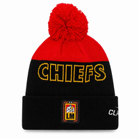 Chapeau d'hiver tricoté personnalisé 100% acrylique rouge et violet avec logo brodé jacquard, à revers, ajustement extensible pour usage quotidien, cadeau de vacances