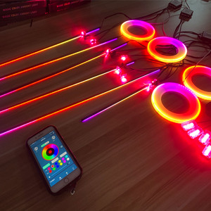 Kingshowstar <span class=keywords><strong>LED</strong></span> Giao Hưởng Khu Vực Môi Trường Xung Quanh Ánh Sáng 12V Xe Bầu Không Khí Dải Với Màu Sắc Đuổi Theo Nội Thất Góc Ánh Sáng Ứng Dụng Mới Điều Kiện - Product Image 2