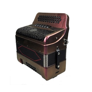 Accordéon de qualité professionnelle SEASOUND 34 boutons <span class=keywords><strong>12</strong></span> <span class=keywords><strong>basses</strong></span> 6 registres diatonique violet JB3412E modèle noir boutons de gril OEM - Product Image 4