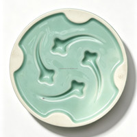 HomyPawz 3 tailles 13/16/21cm Gamelles surélevées en céramique pour chat motif étoile filante, Gamelle puzzle en céramique pour chien, Gamelles pour chat, Gamelle anti-glouton en porcelaine