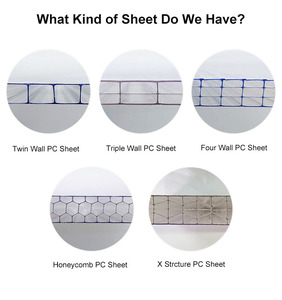 Feuilles de polycarbonate multiparois résistantes aux UV Panneaux personnalisables insonorisés et thermoisolants pour les salles de soleil de construction d'ingénierie - Product Image 2