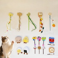 Jouet interactif pour chat en peluche avec clochette et corde, motif chat de dessin animé mignon, pour chatons et chats, idéal pour le jeu et l'exercice