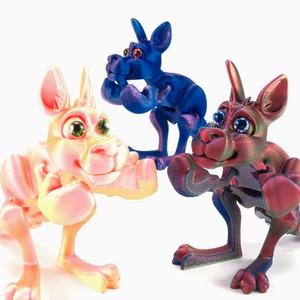 Figura de Canguro Articulado Impreso en 3D, de PLA de Seda Multicolor, Juguete Antiestrés con Articulaciones Flexibles, Estatua Australiana, Regalo - Product Image 1