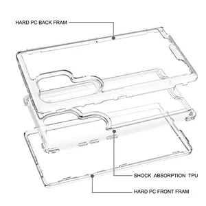 Casing ponsel Android bening transparan tugas berat untuk Samsung S24 Ultra Plus oem 360 casing ponsel