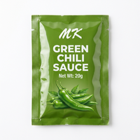 Film d'emballage laminé haute barrière de qualité alimentaire imprimé sur mesure pour sachets de sauce chili, en rouleau, pour machine d'emballage automatique VFFS
