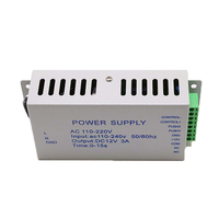 Nouvelle alimentation pour système de contrôle d'accès de serrure de porte, interrupteur 110-240V vers DC 12V 3A, alimentation temporisée