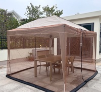 Vente directe en plein air kaki auvent tente quatre pattes conception voyage moustiquaire Camping salon tente