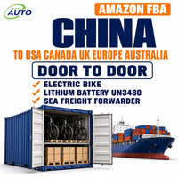 Agent maritime DDP, transitaire maritime Chine, États-Unis, Canada, Royaume-Uni, Europe, Australie, porte-à-porte, FBA, batterie, vélo électrique, UN3480